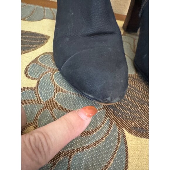 Cole Haan Leather Ankle Booties With Wooden Heel & Side Zipper Black Size 8 - Picture 5 of 8